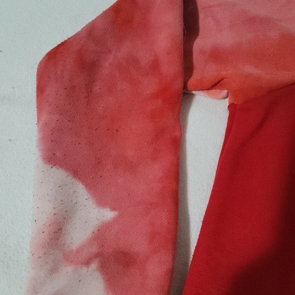 Stella Tweed Tie dye Hoodie Cropped Pullover Red Love Large - Picture 9 of 11